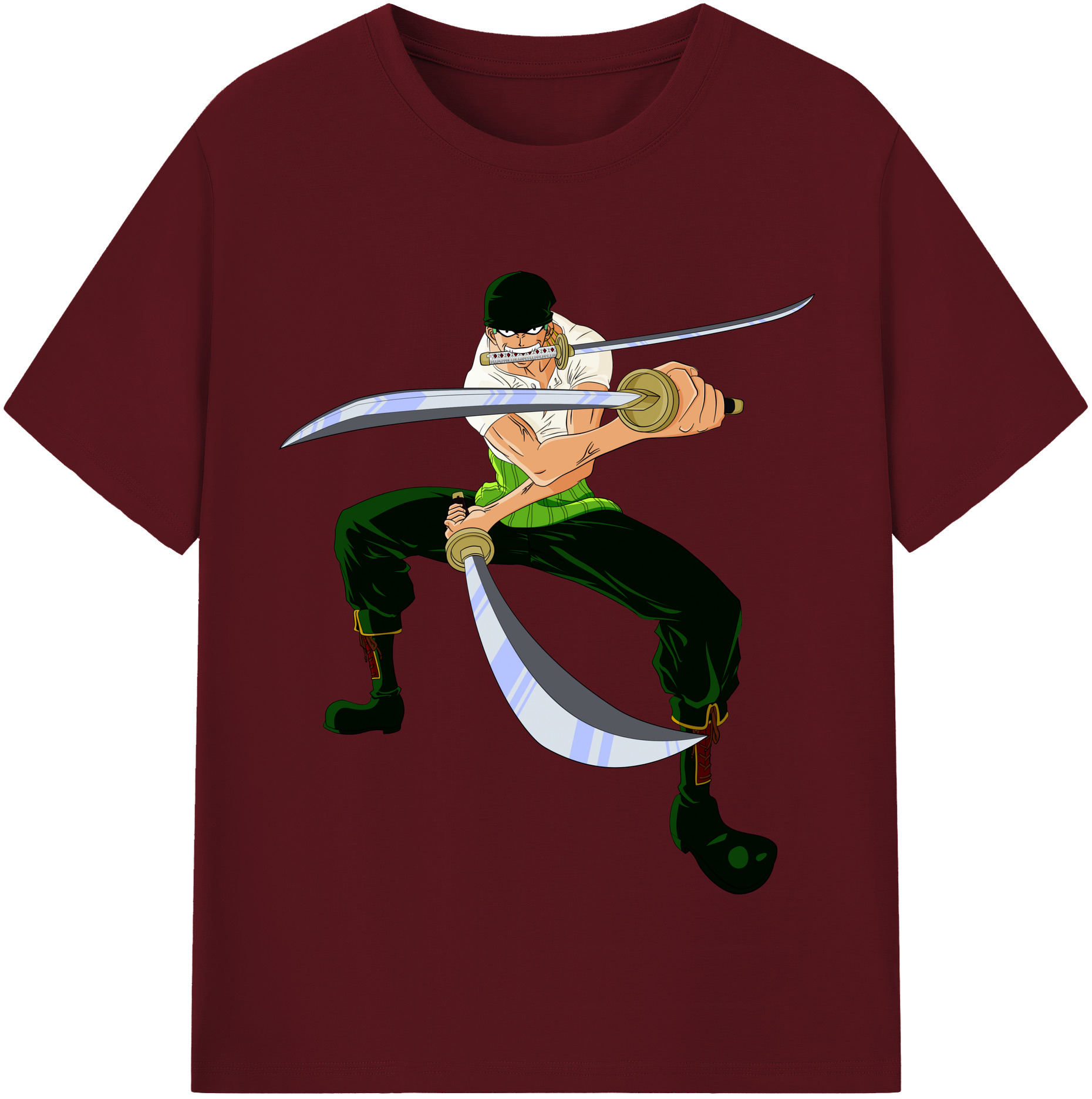 ワンピース ロロノア・ゾロ ONE PIECE Roronoa Zoro 綿100％半袖Tシャツ（フロントプリント）